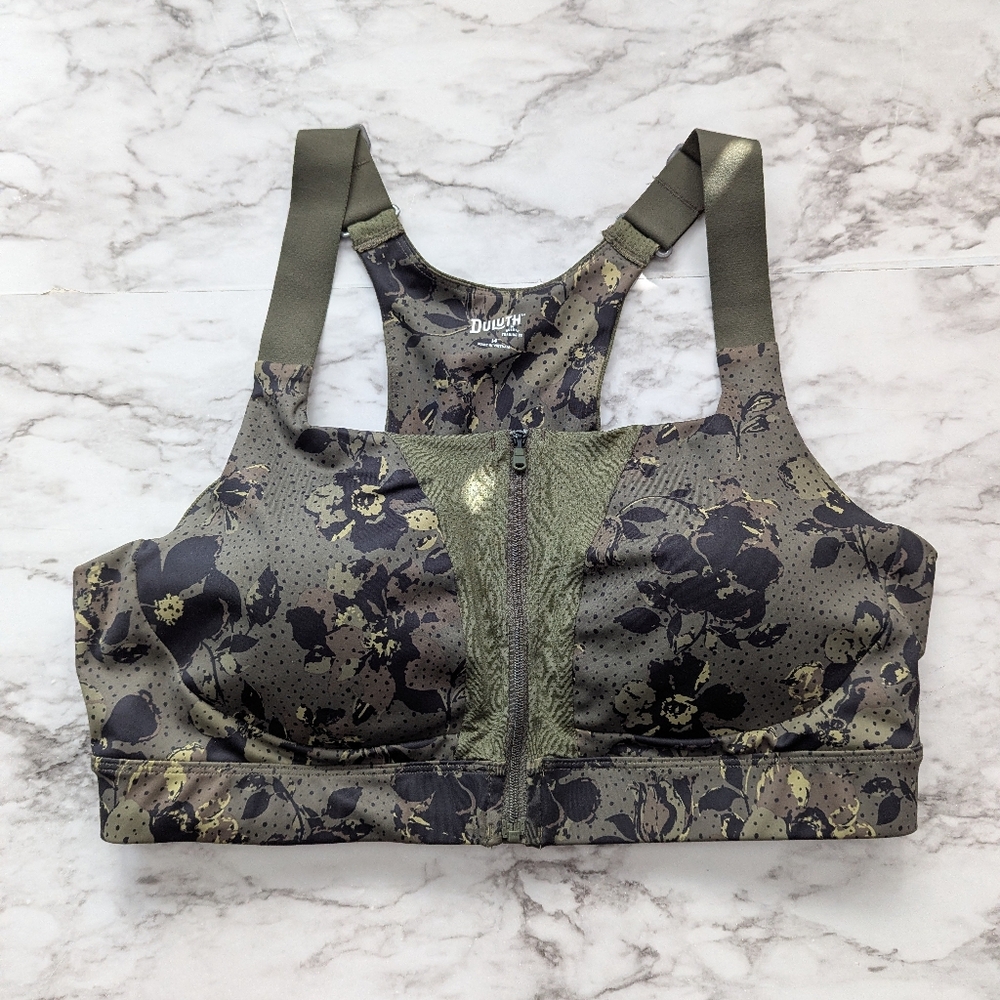 Deluth Sports Bra Green And Black Size 14